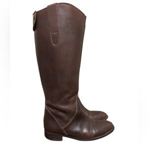 Steve Madden Riding Womens Sz 9.5 Brown Leather Back Zip Biker Equestrian Boots